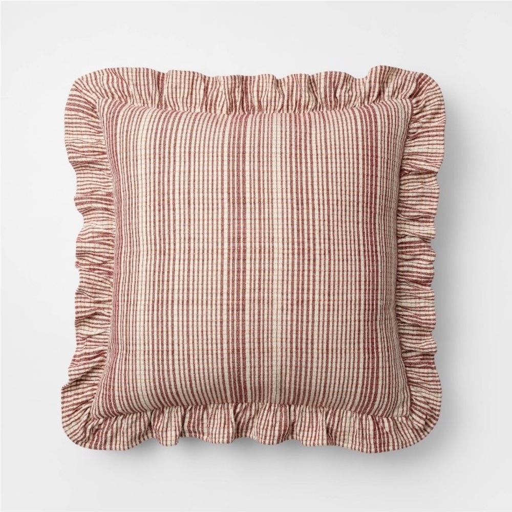24x24 Uneven Plaid Ruffle Pillow - Threshold designed with Studio McGee